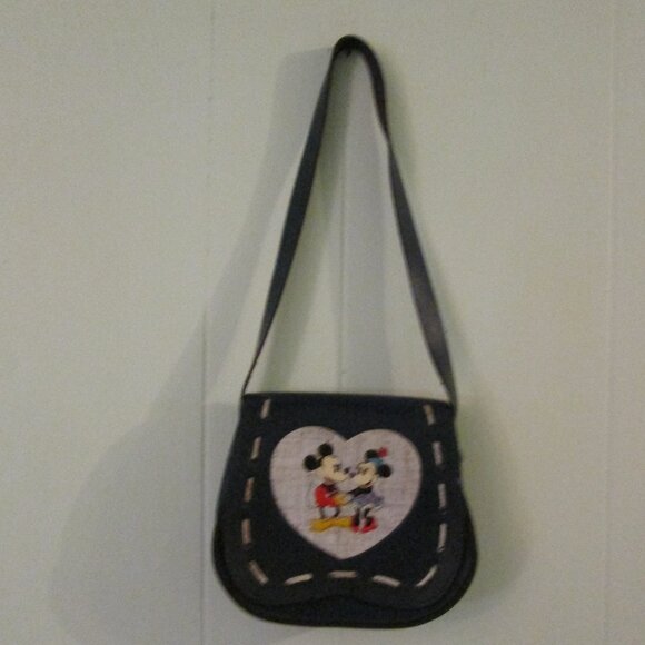 Vintage Walt Disney Productions Mickey & Mini Mouse Faux Leather Purse & Pez - Picture 2 of 10